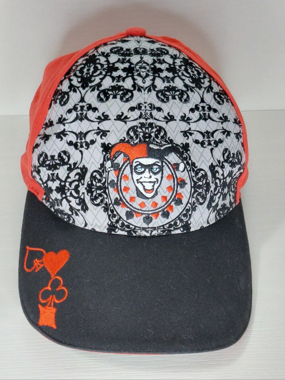 Retro Harley Quinn Six Flags Red and Black Baseball Dad Cap Adult Unisex